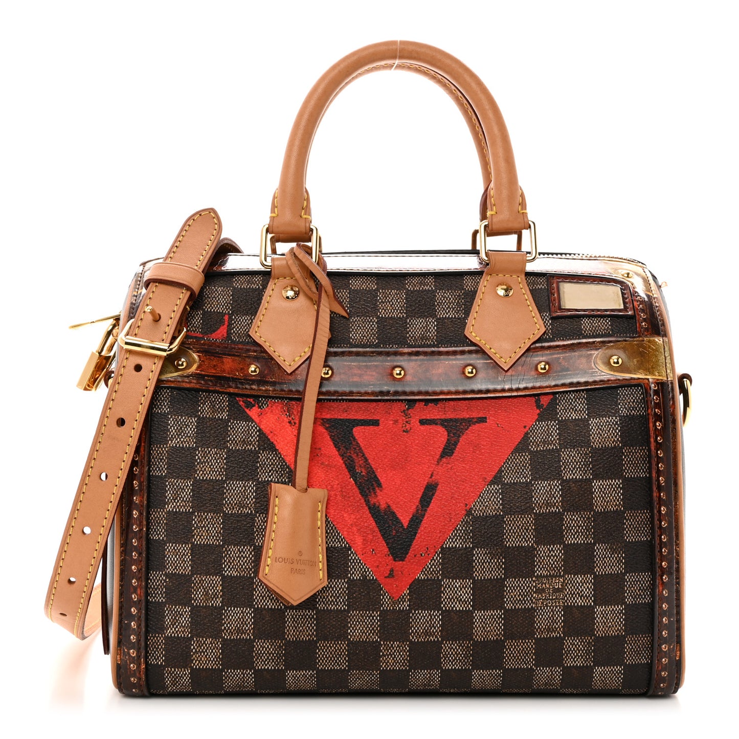 Transformed Damier Ebene Time Trunk Speedy Bandouliere 25 Black