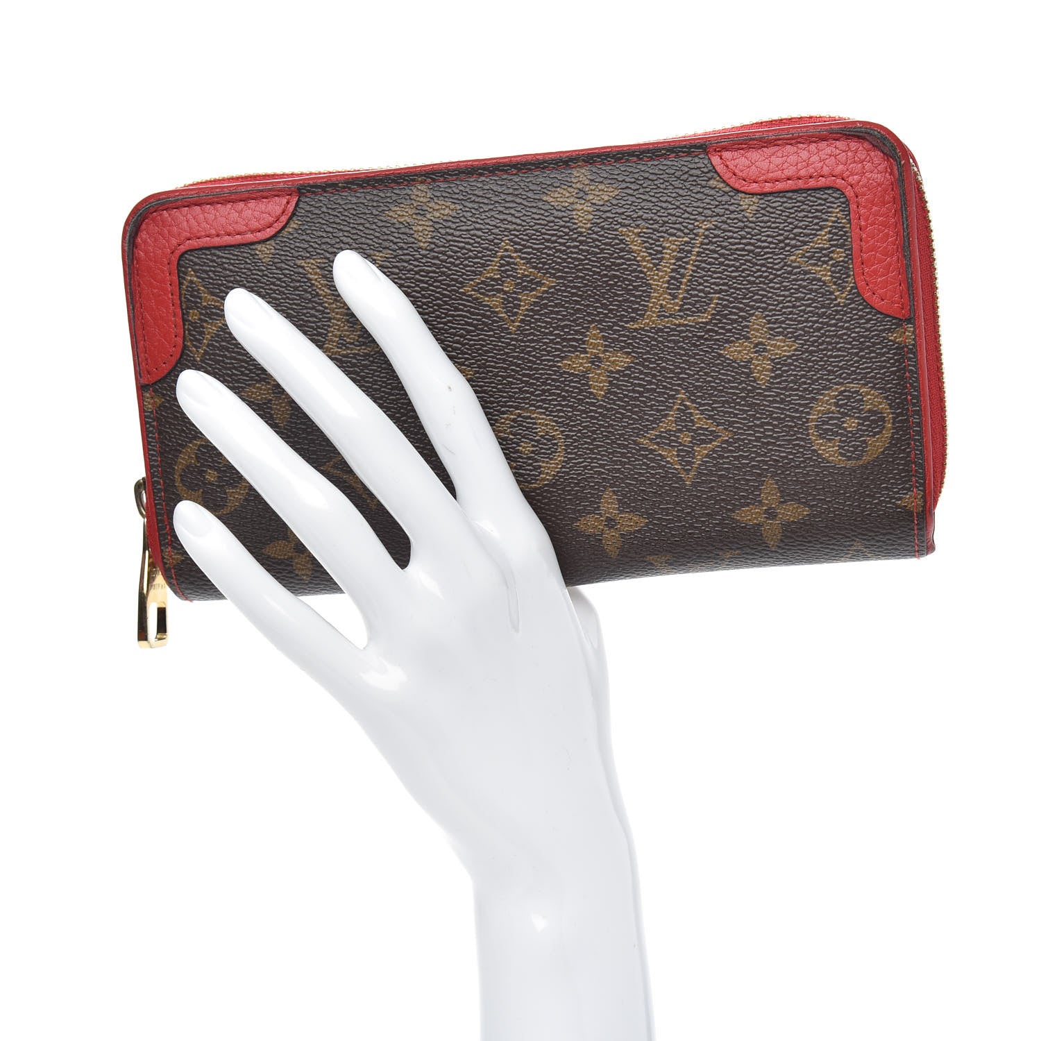 Louis Vuitton Monogram Retiro Zippy Wallet Cherry 2 of 13
