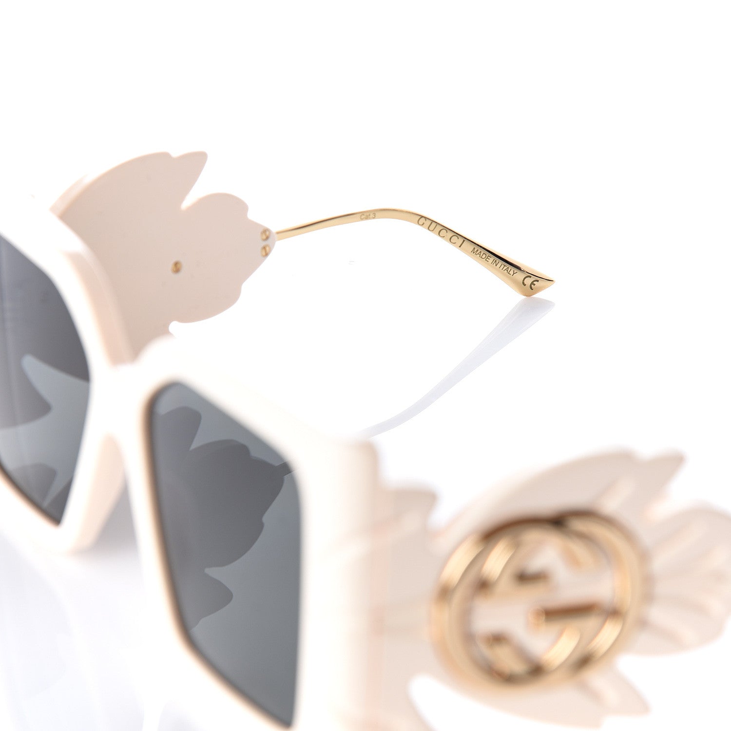 Gucci Acetate Square Frame Wing Sunglasses GG0535S White 5 of 9