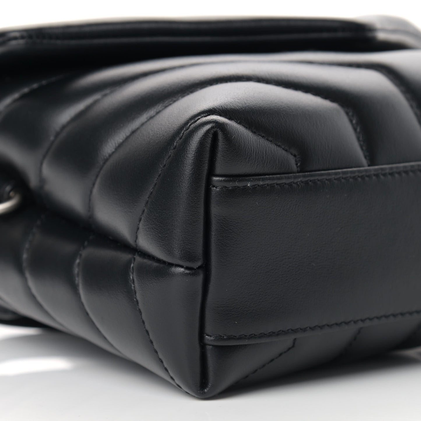 Calfskin Y Quilted Monogram Toy Loulou Crossbody Bag Black