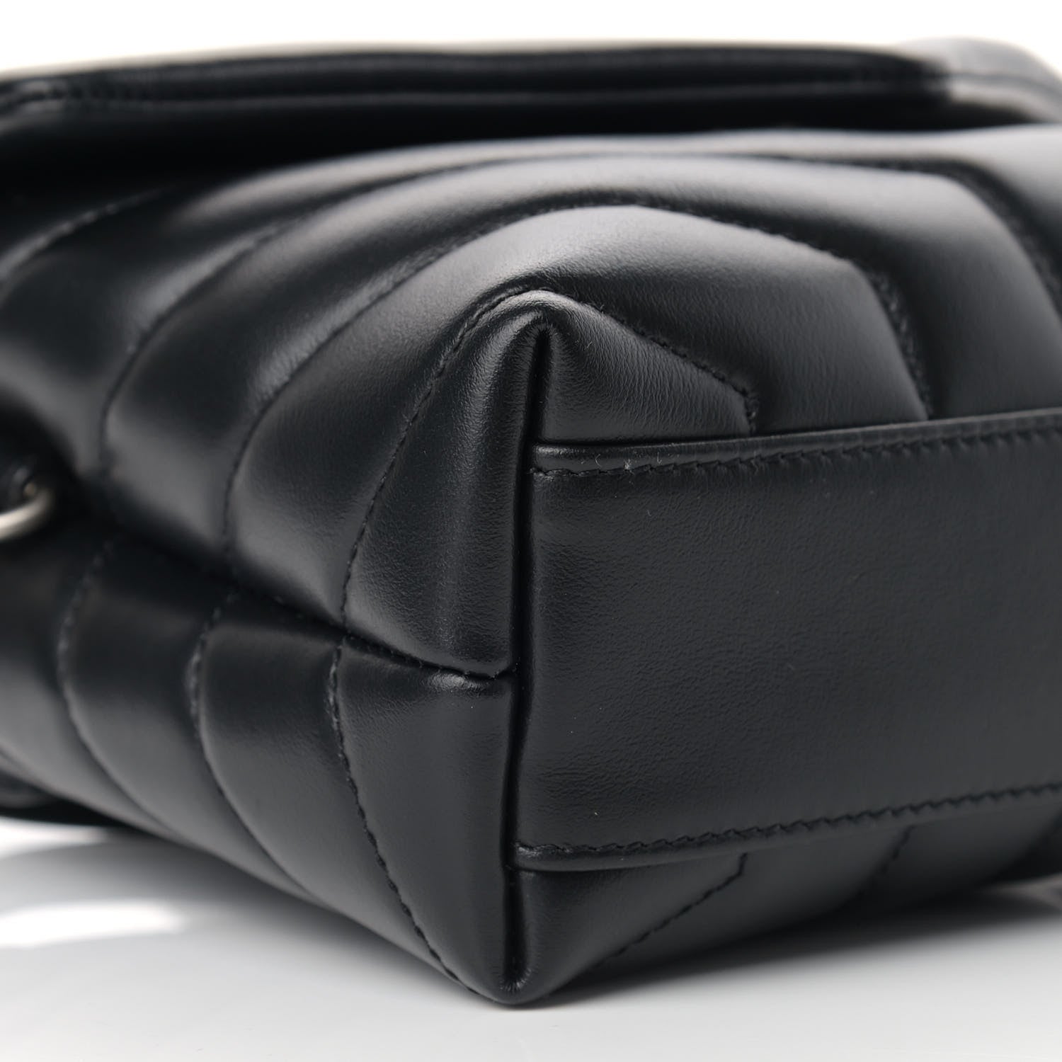 Saint Laurent Calfskin Y Quilted Monogram Toy Loulou Crossbody Bag Black 8 of 11