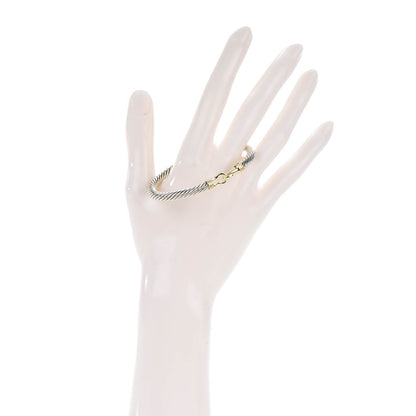 David Yurman Sterling Silver 14K Yellow Gold 5mm Cable Classic Buckle Bracelet 2 of 5
