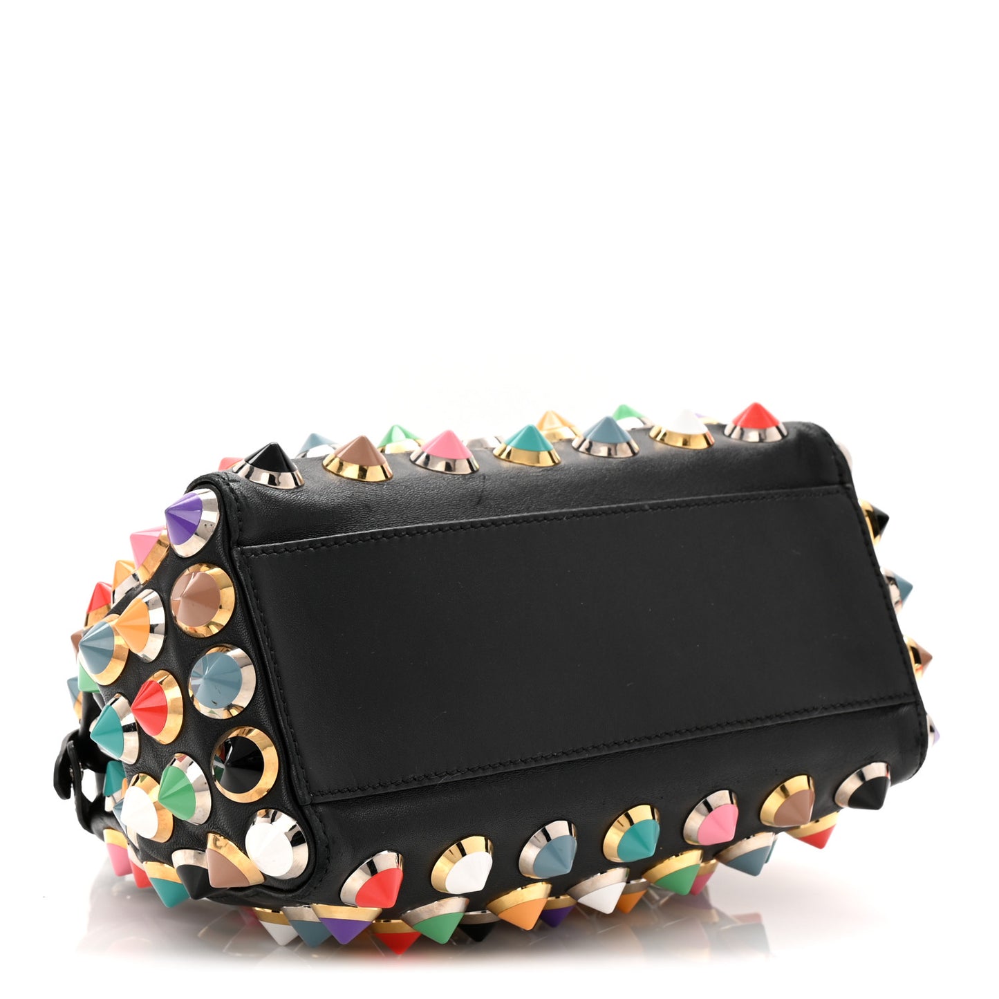 Nappa Studded Mini Peekaboo Iconic Satchel Black Multicolor