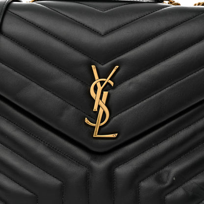 Saint Laurent Calfskin Y Quilted Monogram Medium Loulou Chain Satchel Black 8 of 13