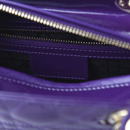 Christian Dior Patent Cannage Medium Lady Dior Purple 9 of 11