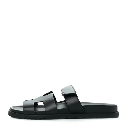 Hermes Calfskin Womens Chypre Sandals 42 Black 1 of 9