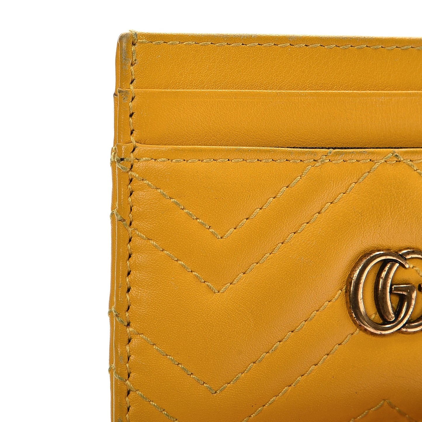 Calfskin Matelasse GG Marmont Card Holder Stone Topaz