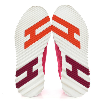 Hermes Air Mesh Suede Goatskin Bouncing Sneakers 38 39 Rose Vinicunca White 6 of 10
