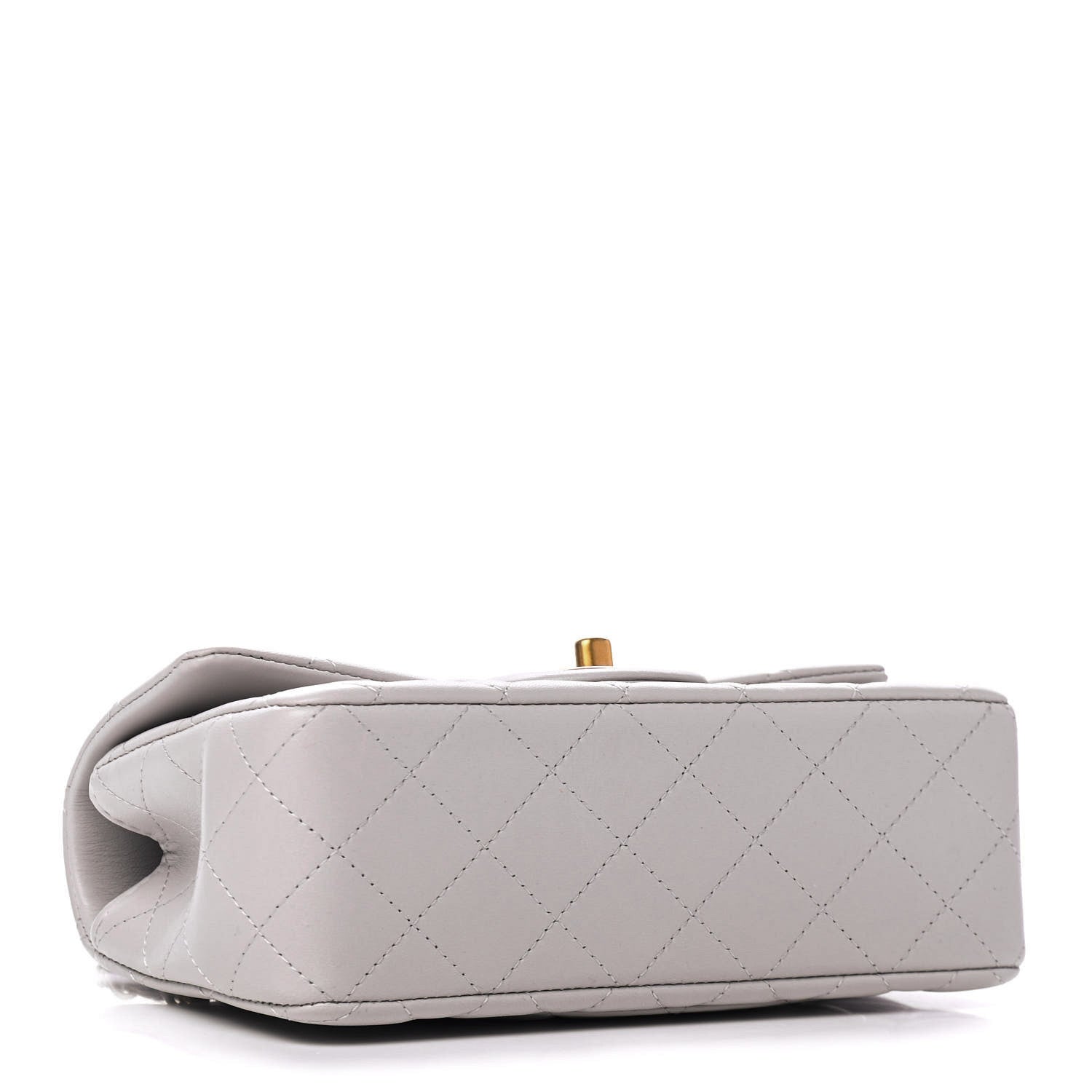Chanel Lambskin Quilted Mini Top Handle Rectangular Flap Grey 3 of 4