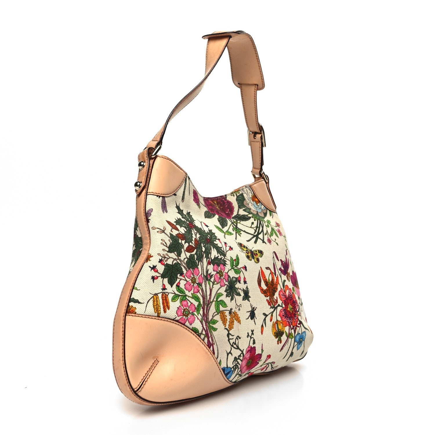 Gucci Canvas Floral Flora Hasler Hobo Beige 3 of 18