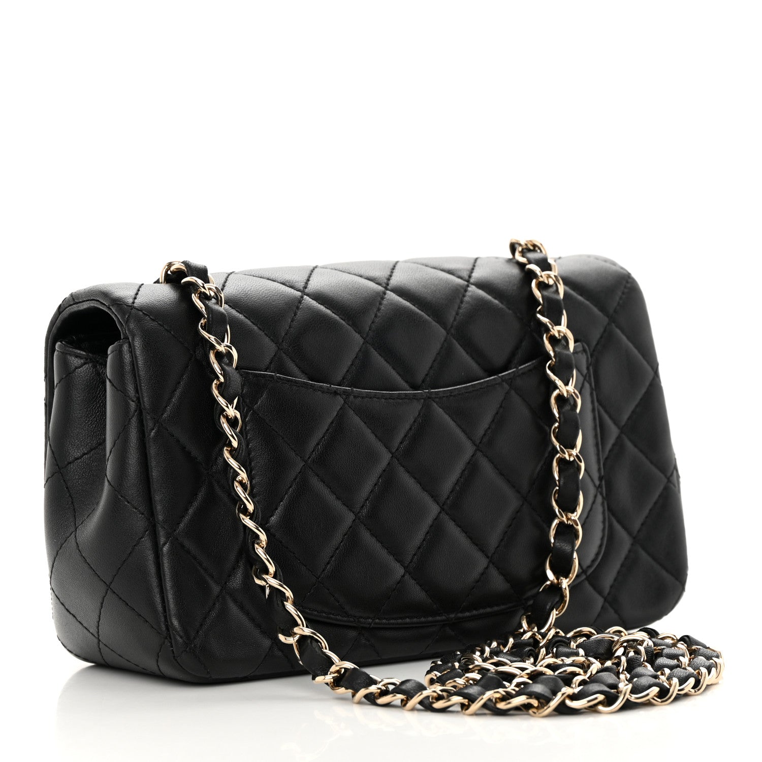 Chanel Lambskin Quilted Mini Rectangular Flap Black 3 of 12