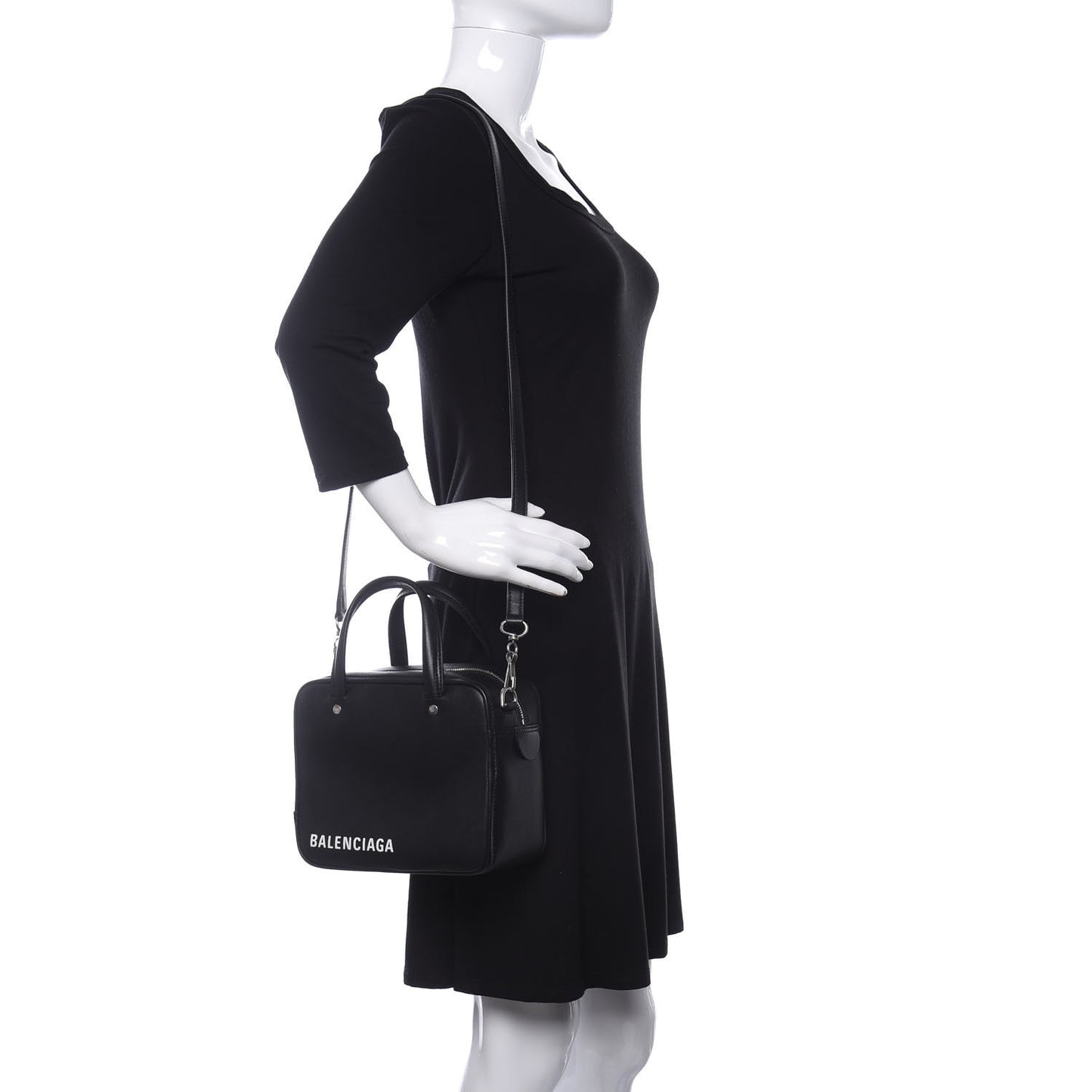Shiny Day Calfskin XS Triangle Square Bag Black