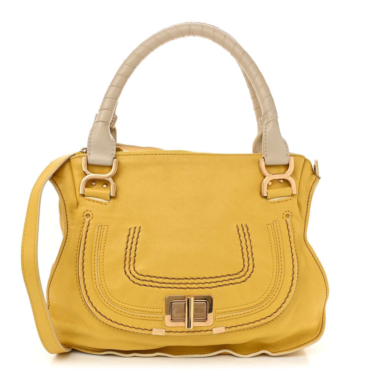 Chloe Calfskin Medium Marcie Lock Satchel Mimosa 1 of 13