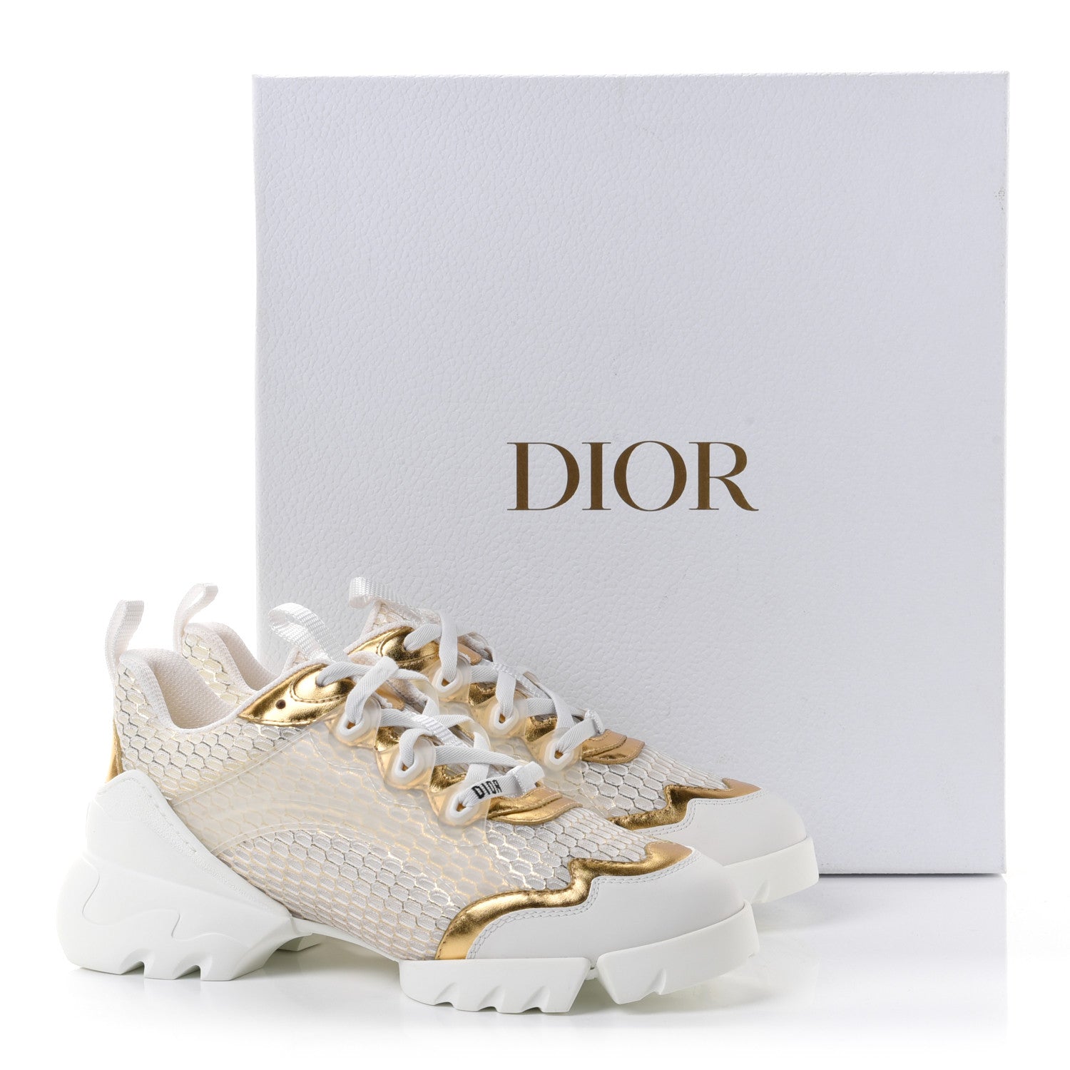 Christian Dior Mesh D-Connect Sneakers 37 Gold 10 of 10