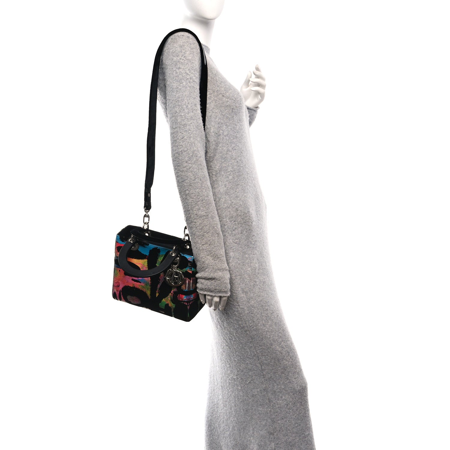 Christian Dior X CHRIS MARTIN Velvet Printed Medium Lady Dior Art