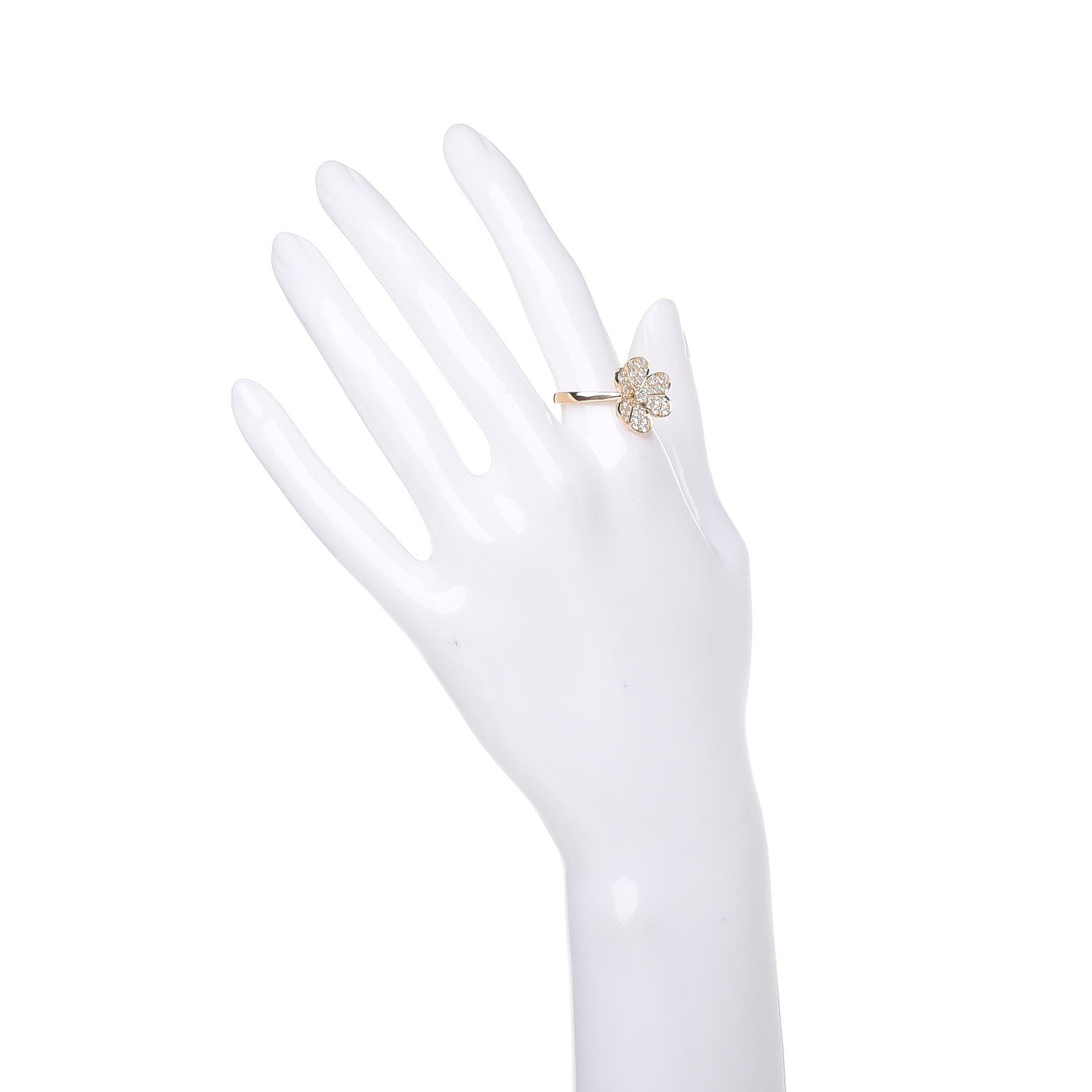 Van Cleef & Arpels 18K Yellow Gold Diamond Small Frivole Pave Ring 55 7.25 2 of 18