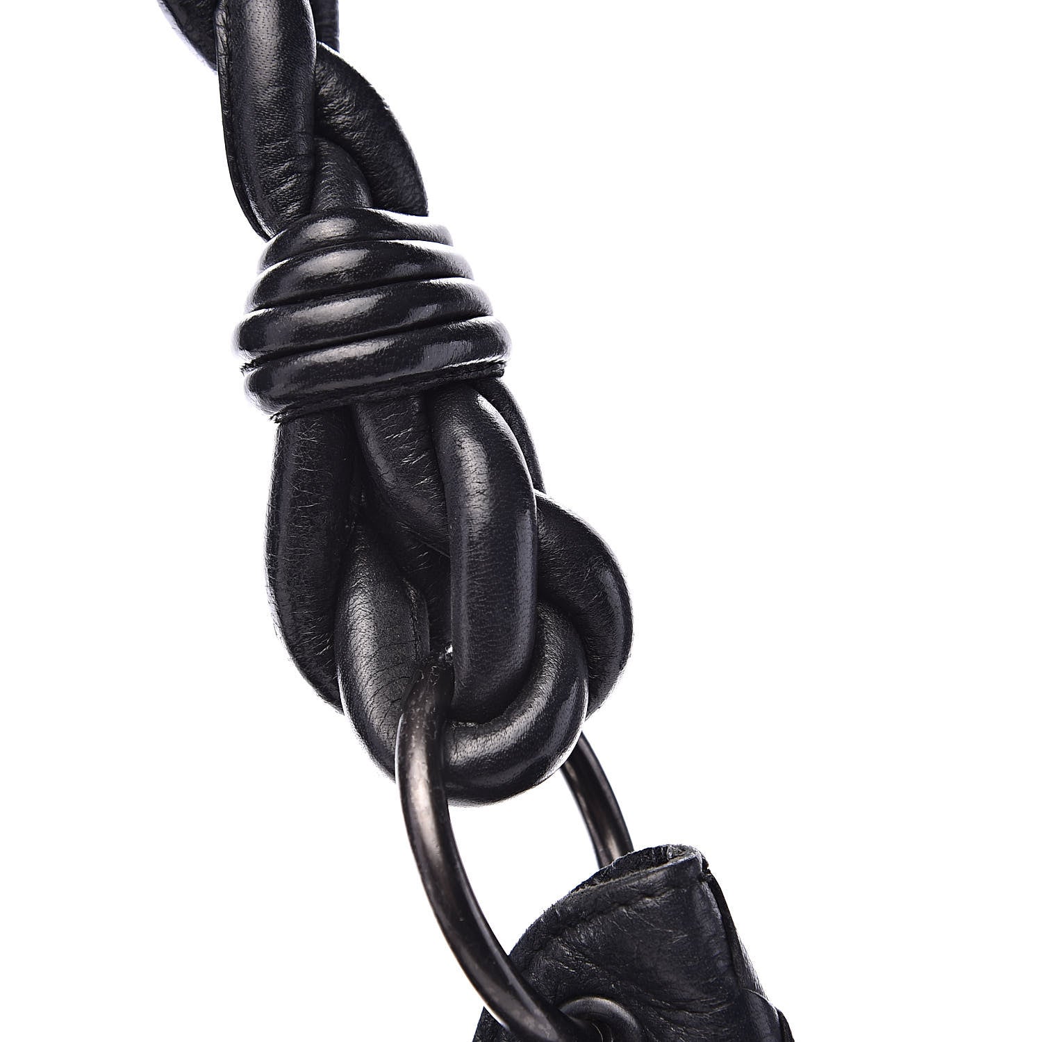 Bottega Veneta Cervo Deerskin Braided Ring Shoulder Bag Black 12 of 16