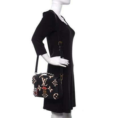 Louis Vuitton Empreinte Monogram Giant Crafty Pochette Metis Black Creme 2 of 9