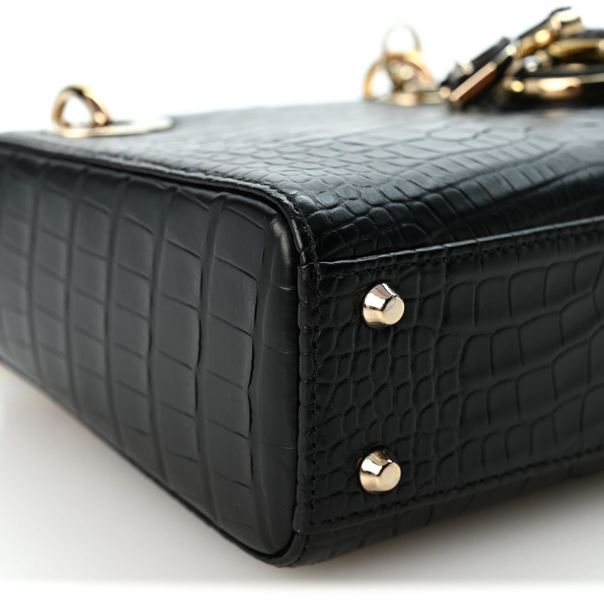 Alligator Mini Lady Dior Black