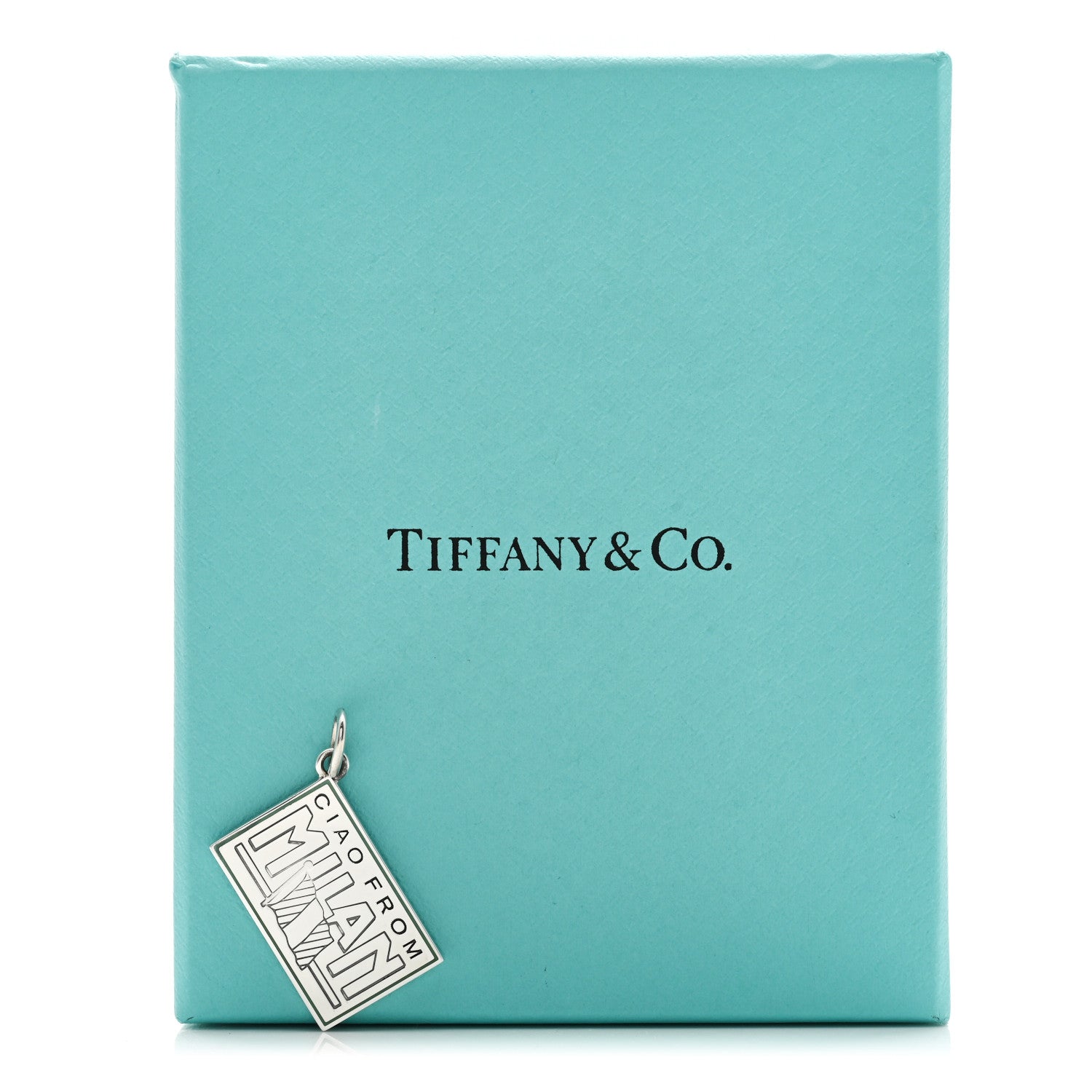 Tiffany Sterling Silver Enamel Milan Postcard Charm Blue 4 of 4