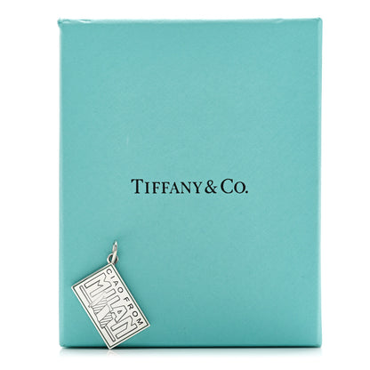Tiffany Sterling Silver Enamel Milan Postcard Charm Blue 4 of 4