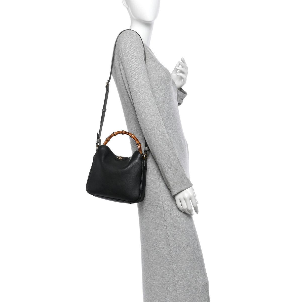 Gucci Softy Wonka Textured Dollar Calfskin Small Diana Shoulder Bag Black 2 of 12
