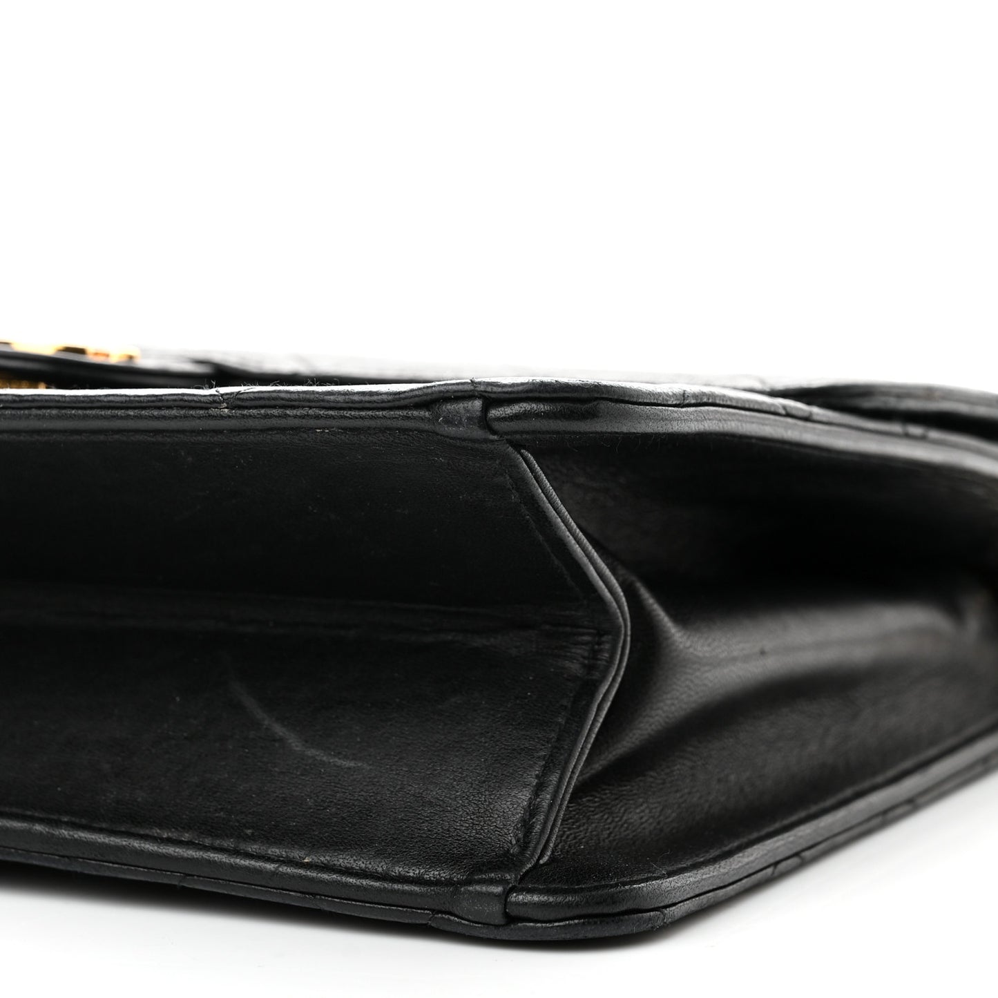 Lambskin Quilted Small Single Flap Bag Black