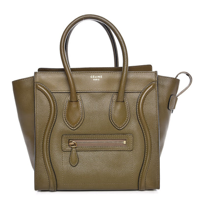 Celine Drummed Calfskin Micro Luggage Jungle 1 of 7