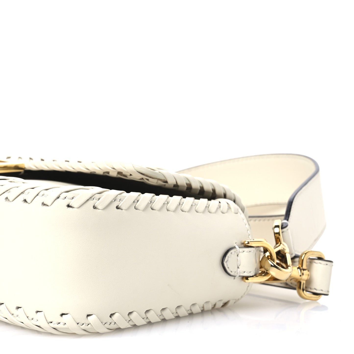 Vitello King Ceylon Woven Baguette White Ice