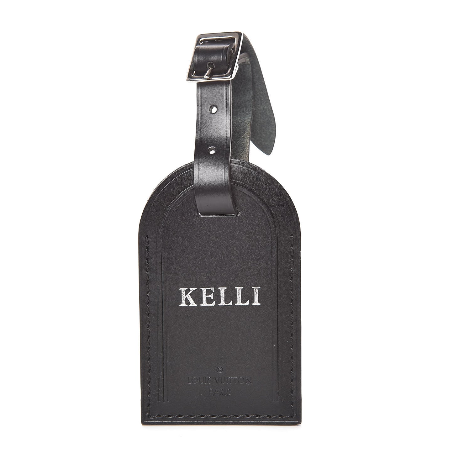 Calfskin Catogram Luggage Tag Black