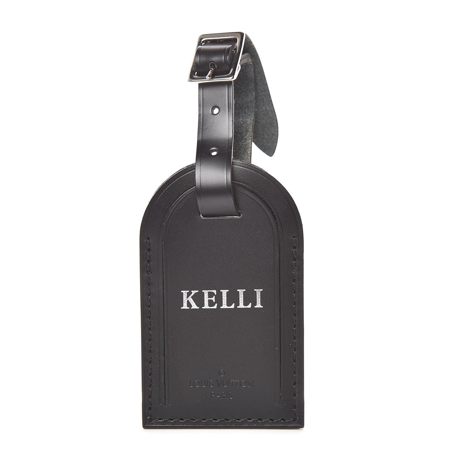 Louis Vuitton Calfskin Catogram Luggage Tag Black 1 of 5