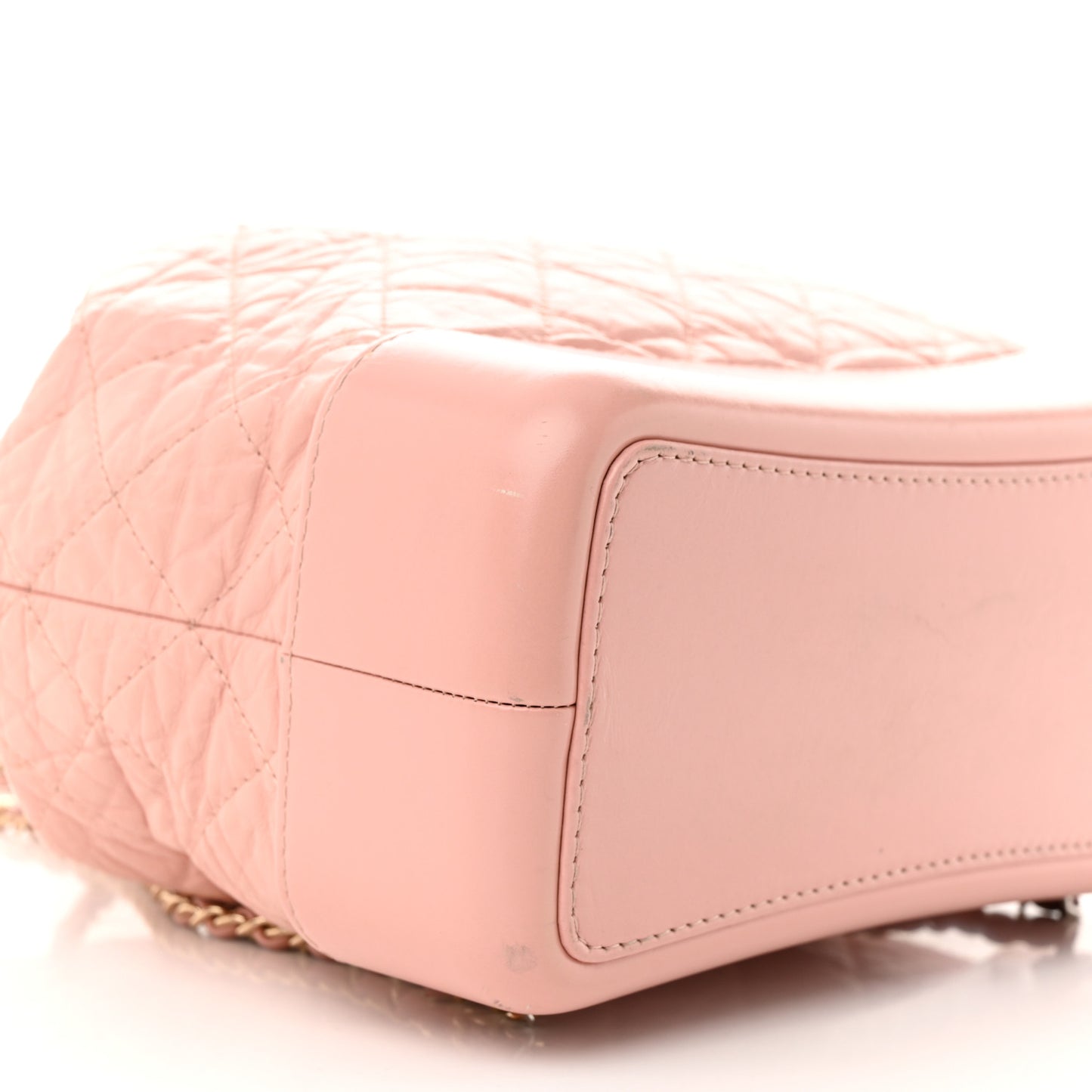 Aged Calfskin Quilted Gabrielle Backpack Light Pink
