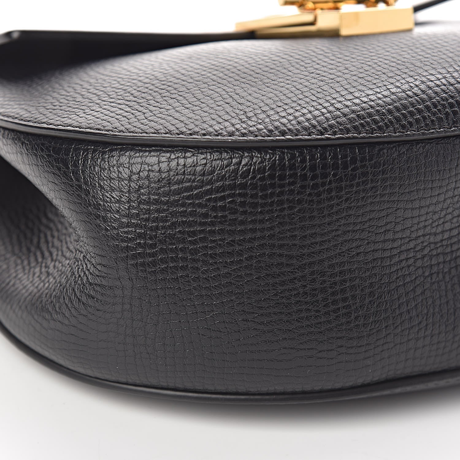 Chloe Grained Calfskin Lambskin Bi-Color Drew Shoulder Bag Black Powder Beige 7 of 9