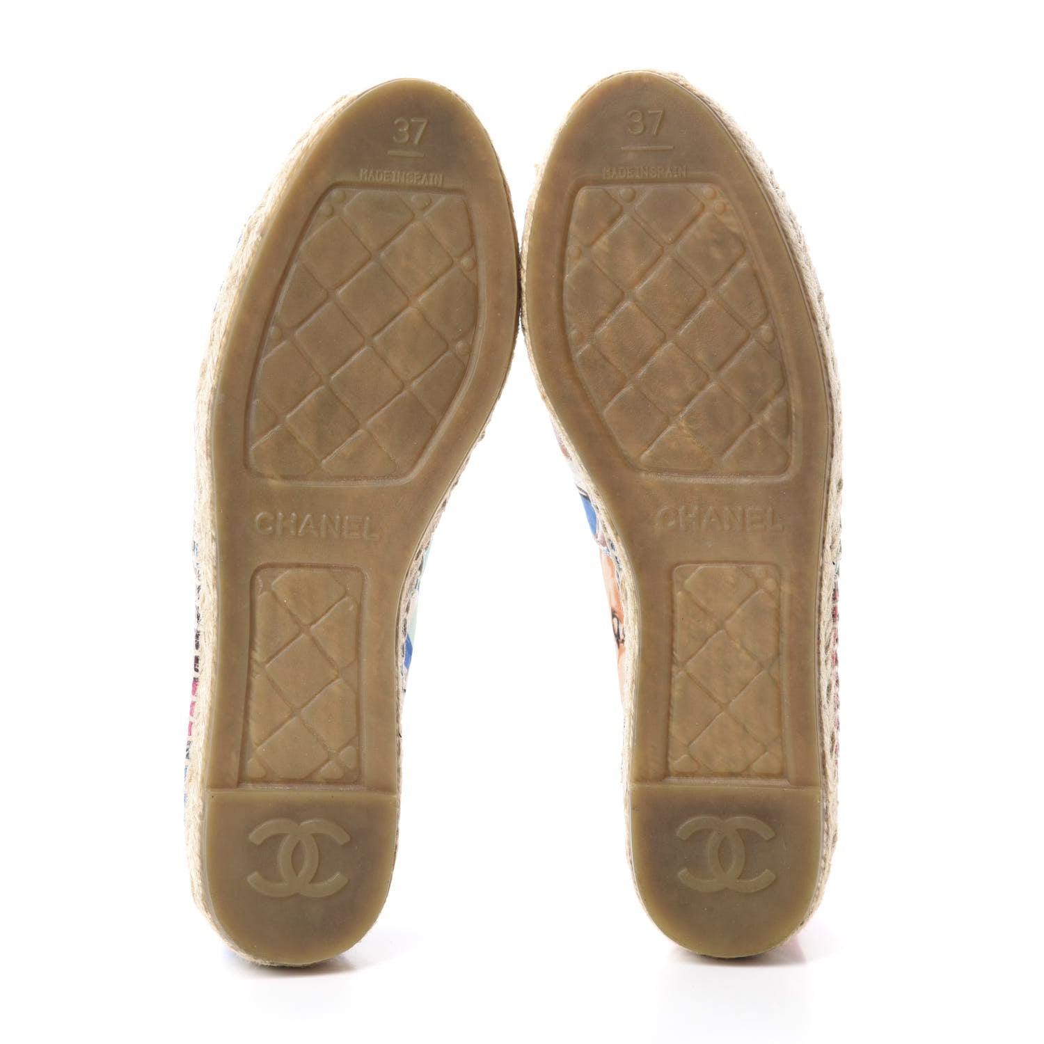 Chanel Fabric Patent CC Espadrilles 37 Multicolor Black 6 of 11