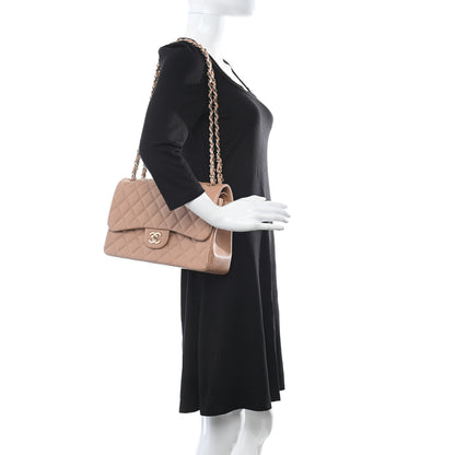Chanel Caviar Quilted Jumbo Double Flap Beige 2 of 11