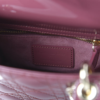 Christian Dior Patent Cannage Mini Lady Dior Dark Pink 8 of 10