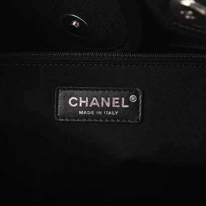 Chanel Canvas Pearl Medium Deauville Tote Black 6 of 11
