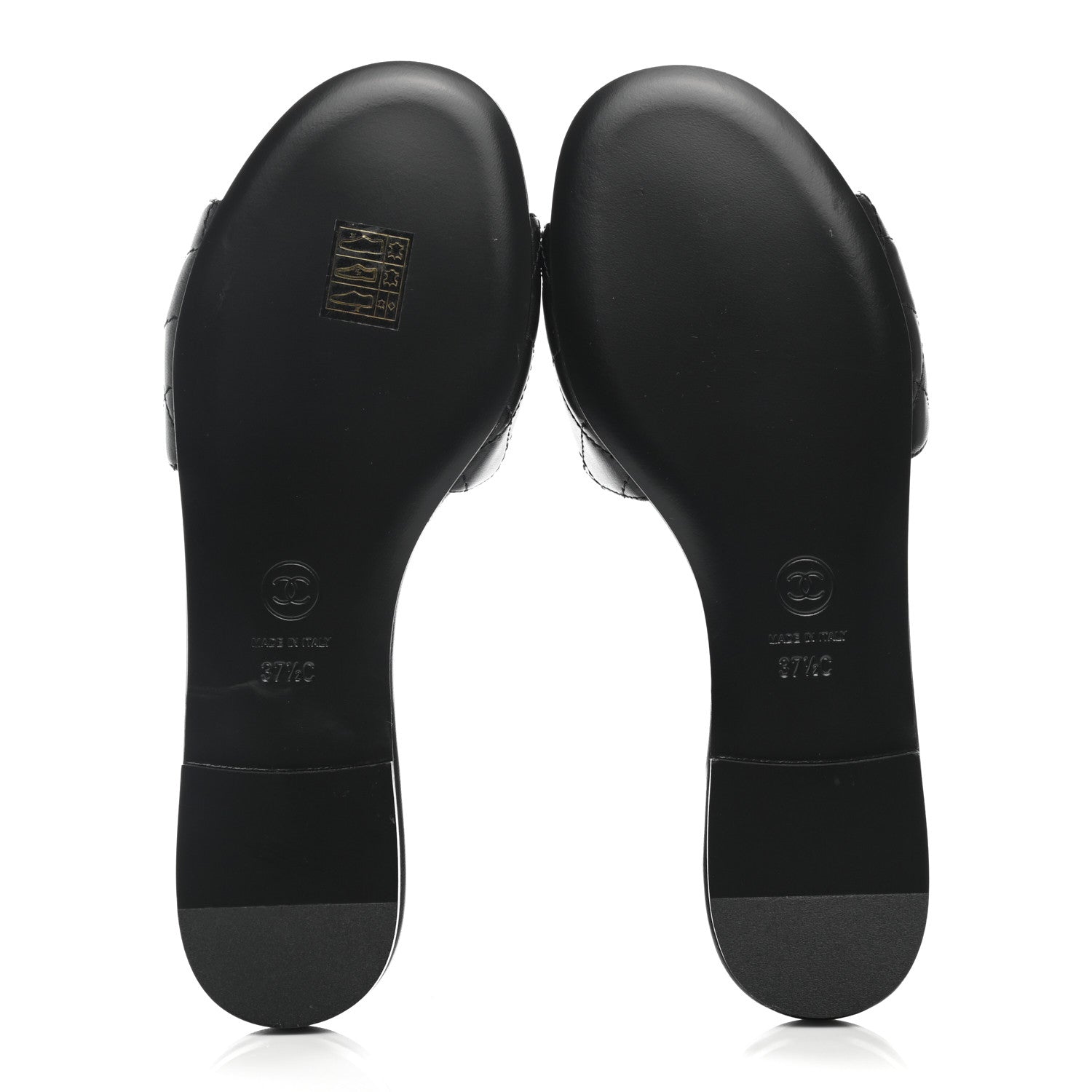 Chanel Lambskin Quilted CC Turnlock Sandals 37.5 Black 12 of 18