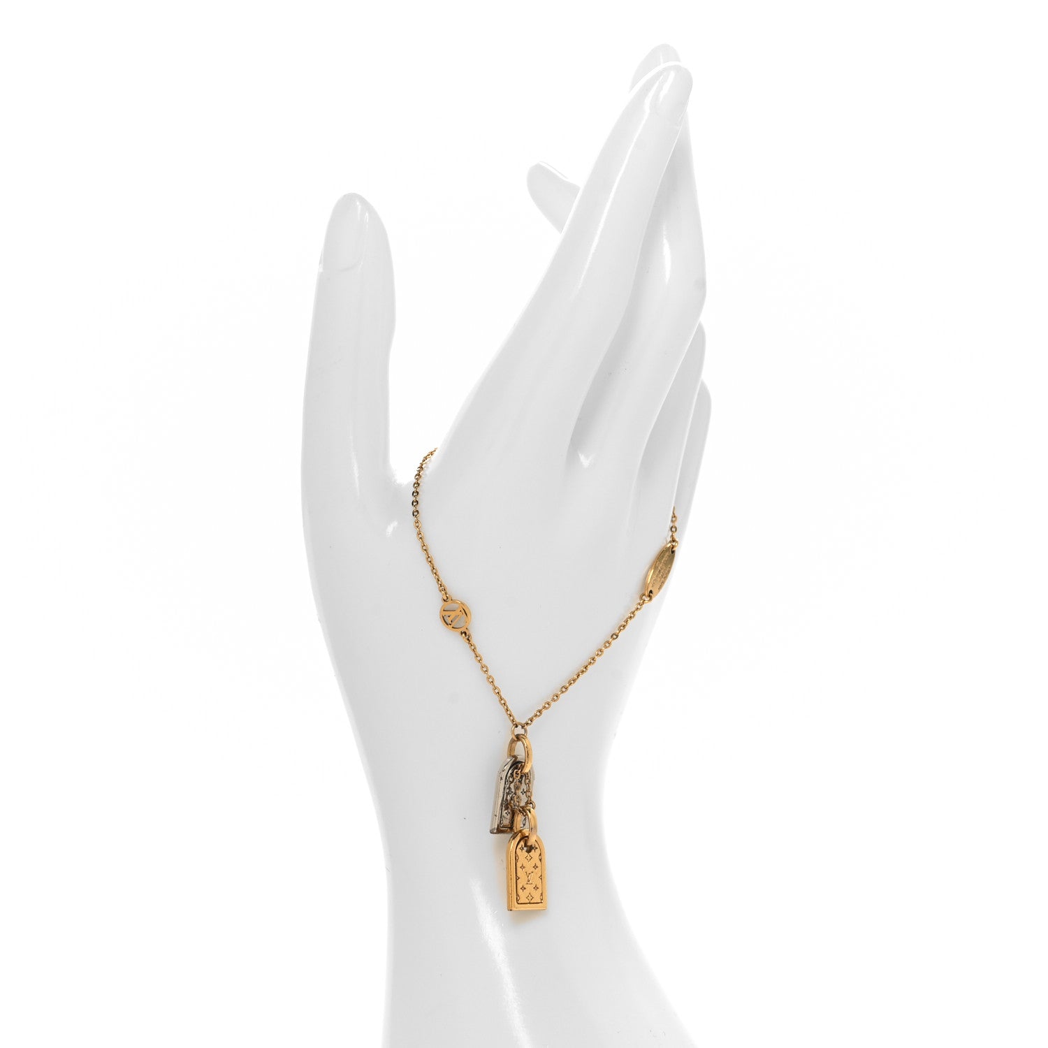 Louis Vuitton Brass Nanogram Bracelet Silver Gold 2 of 5