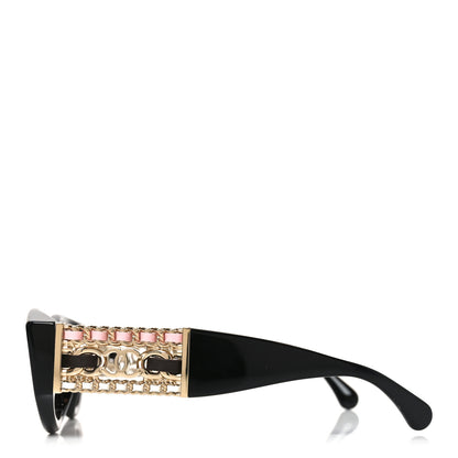 Chanel Acetate Calfskin Chain CC Sunglasses 5536-Q-A Black 4 of 7