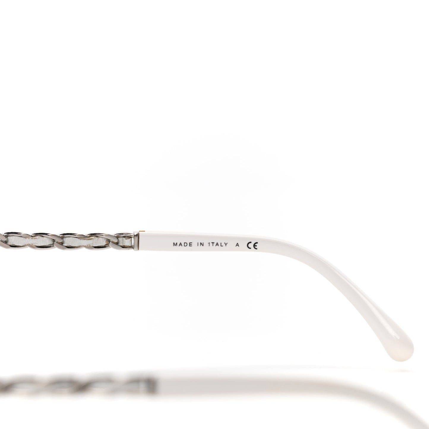 Lambskin Aviator Chain Sunglasses 4194-Q White