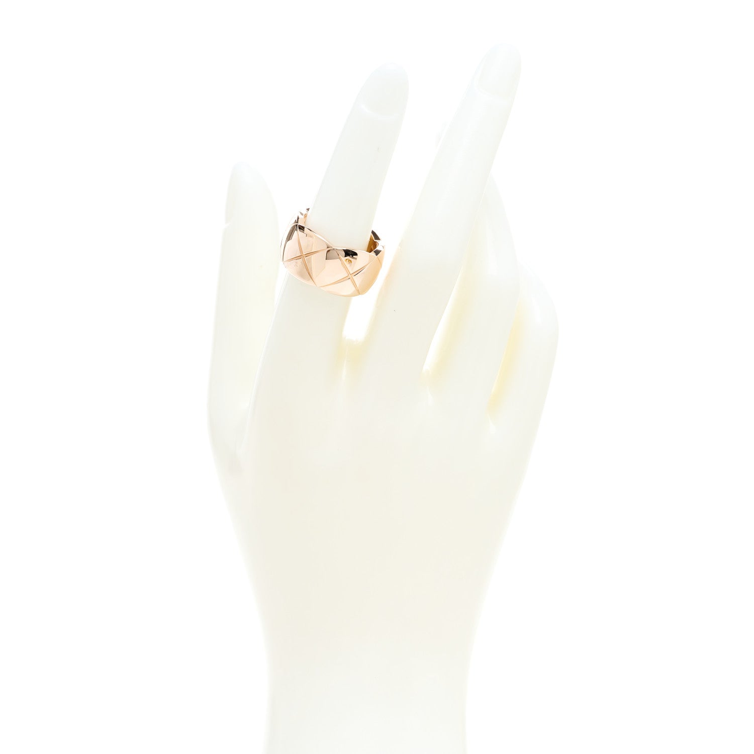 Chanel 18K Beige Gold Large Coco Crush Ring 53 6.5 2 of 8