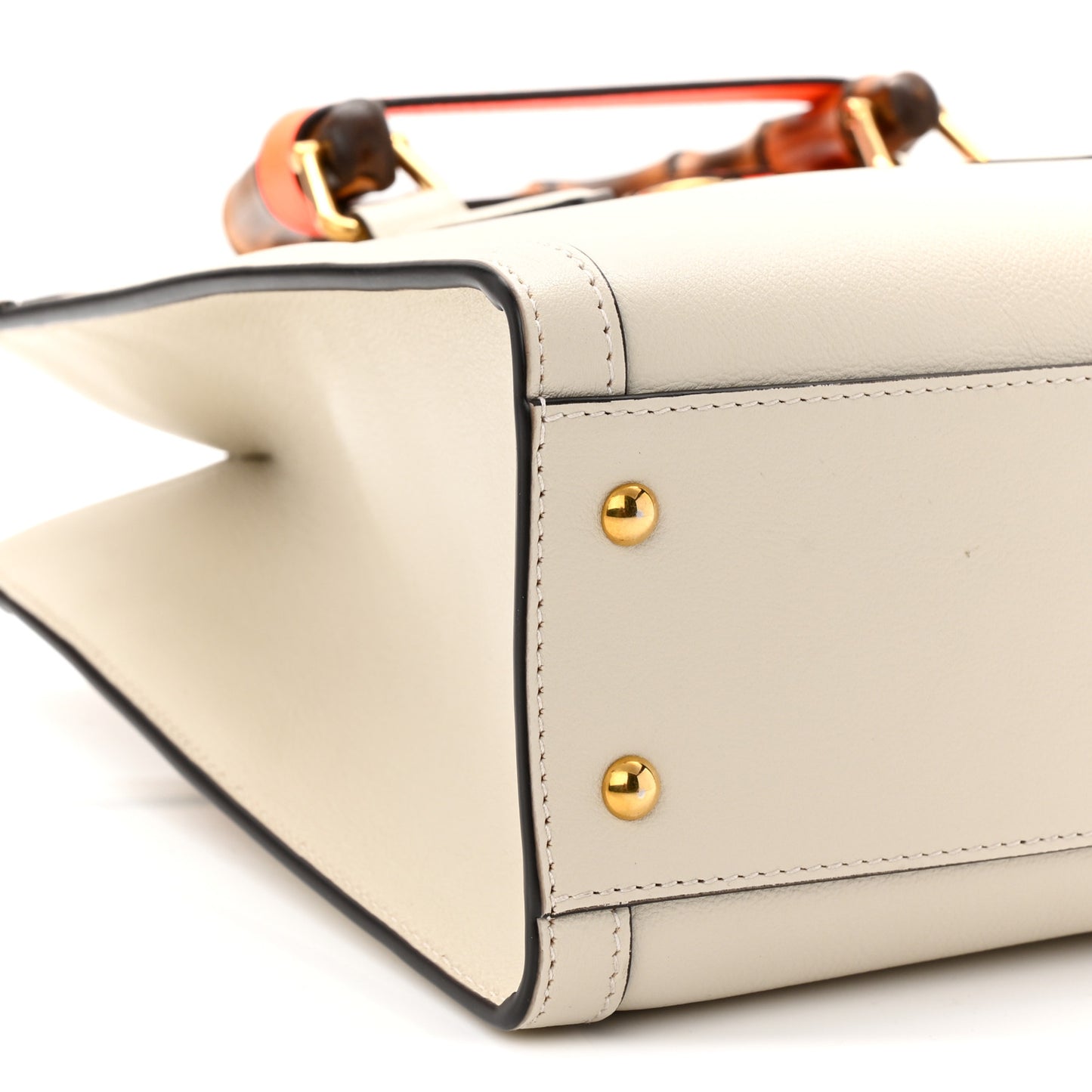Wonka Grain Calfskin Small Diana Tote Bag Mystic White Orange Fluo