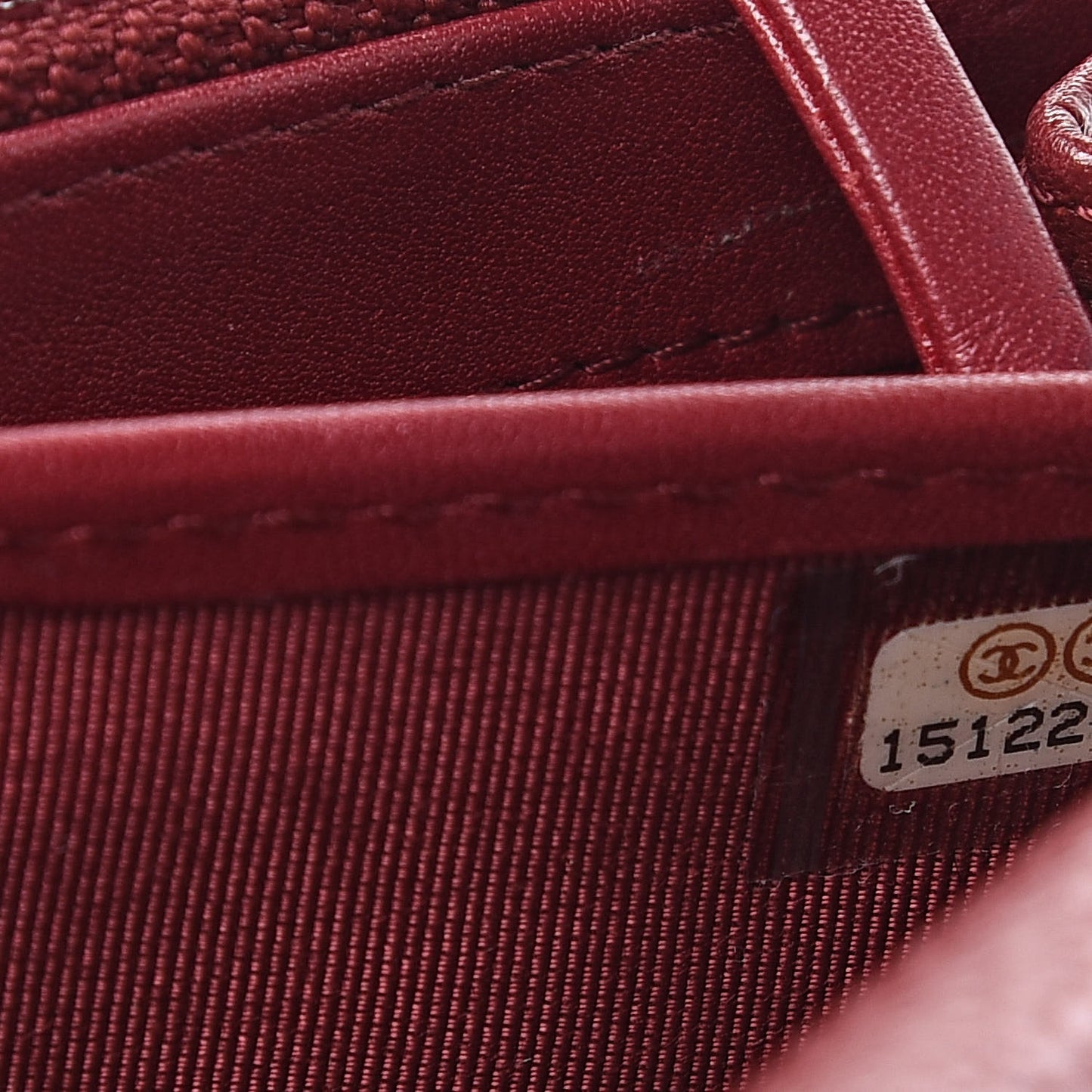 Caviar Quilted Large Gusset Flap Wallet Dark Red