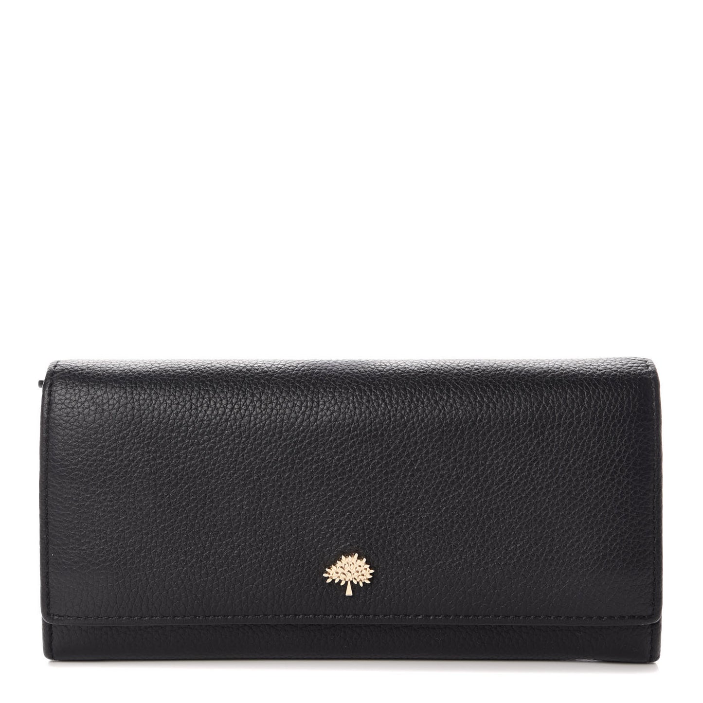 Classic Grain Small Tree Continental Wallet Black