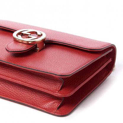 Gucci Dollar Calfskin Small Interlocking G Shoulder Bag Red 5 of 8
