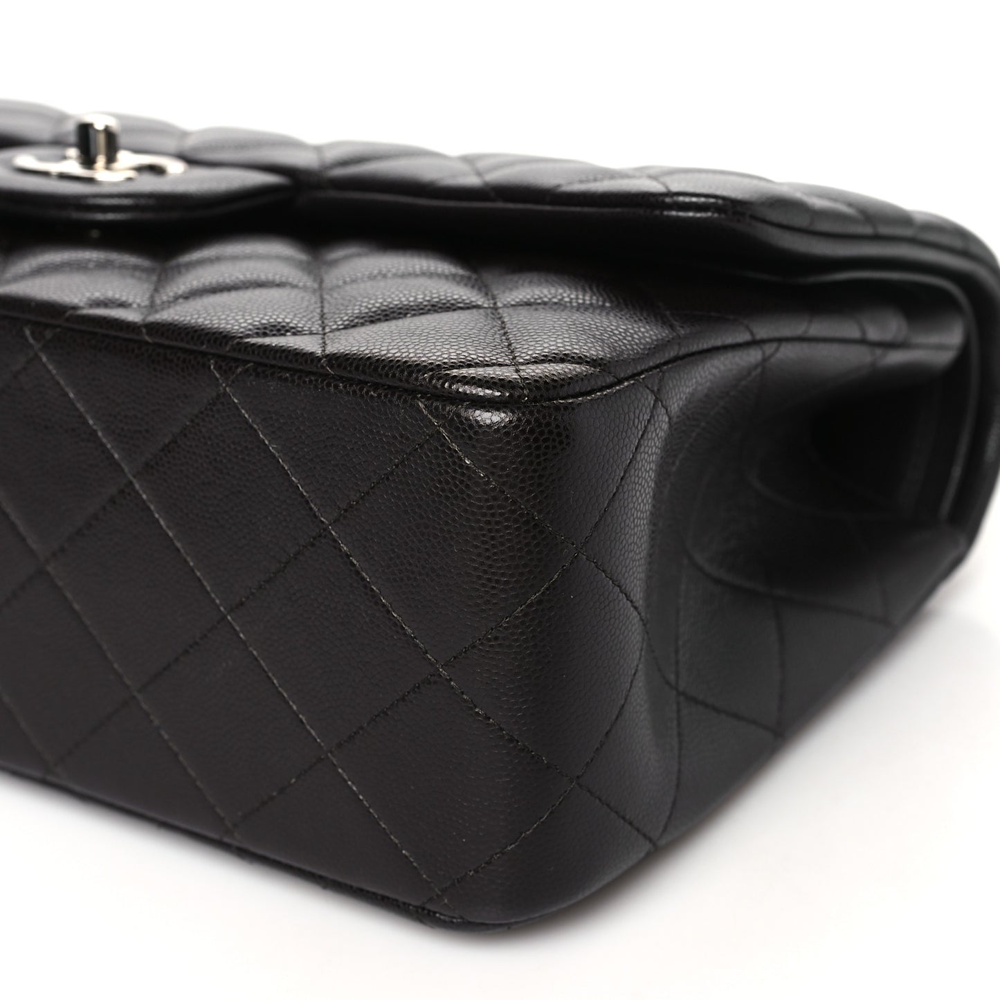 Caviar Quilted Jumbo Double Flap Dark Brown
