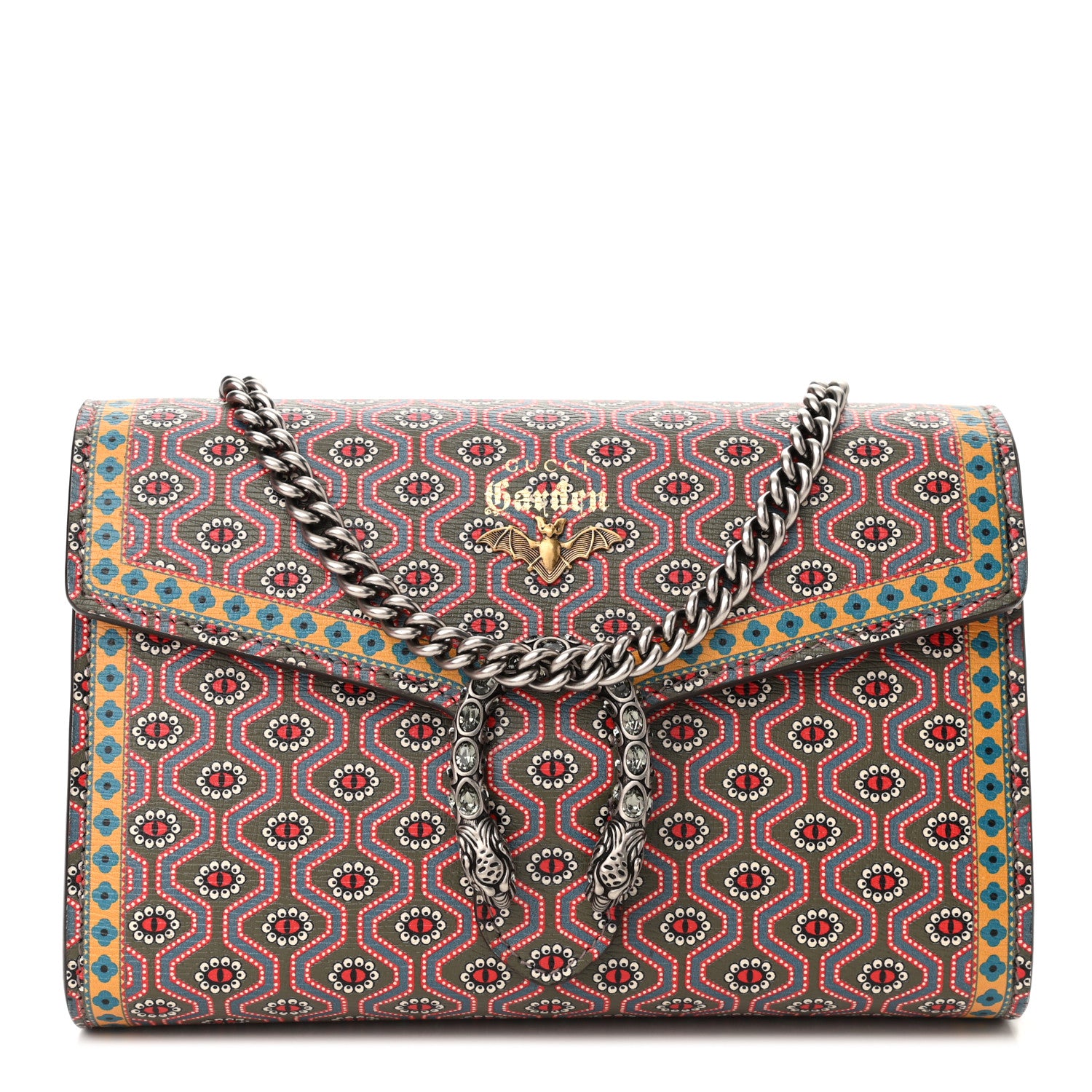 Gucci Calfskin Printed Garden Dionysus Chain Wallet Multicolor 1 of 12