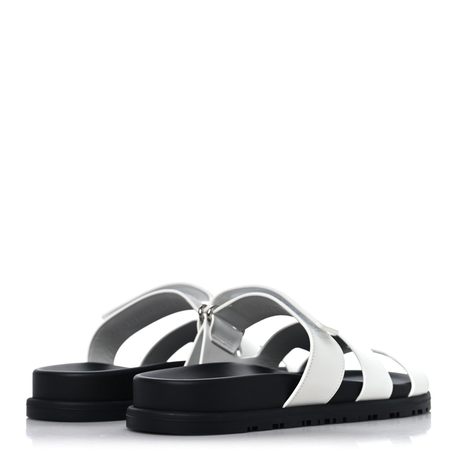 Hermes Calfskin Womens Chypre Sandals 37 White 5 of 10