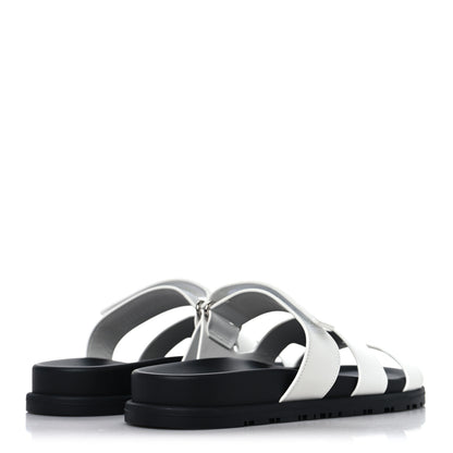Hermes Calfskin Womens Chypre Sandals 37 White 5 of 10